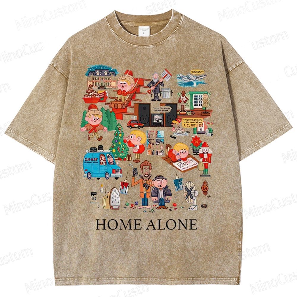 Home Alone Vintage Washed Christmas Comedy T - shirt
