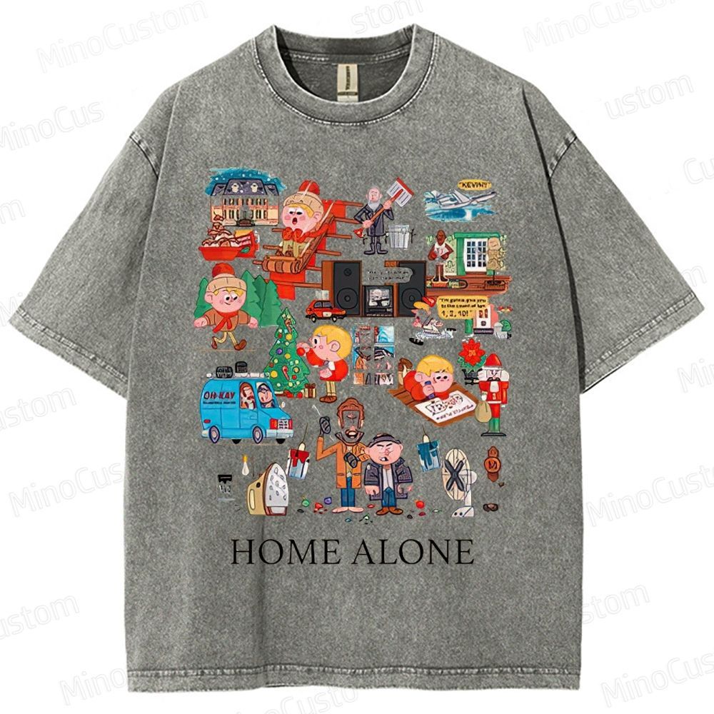Home Alone Vintage Washed Christmas Comedy T - shirt