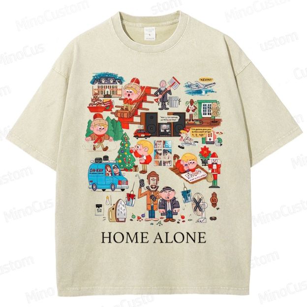 Home Alone Vintage Washed Christmas Comedy T - shirt