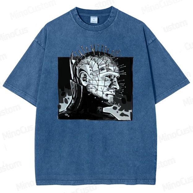 Hellraiser - Inspired Pinhead Vintage Washed Horror T - shirt