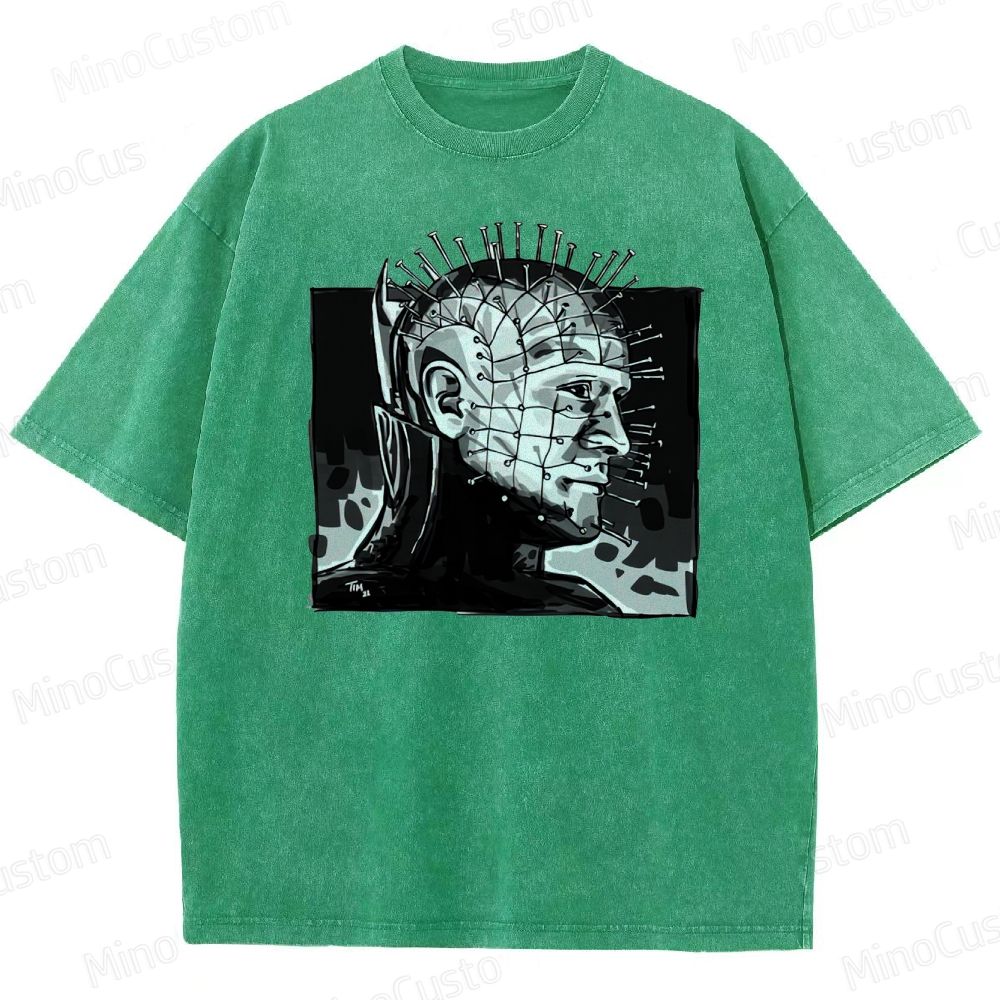 Hellraiser - Inspired Pinhead Vintage Washed Horror T - shirt
