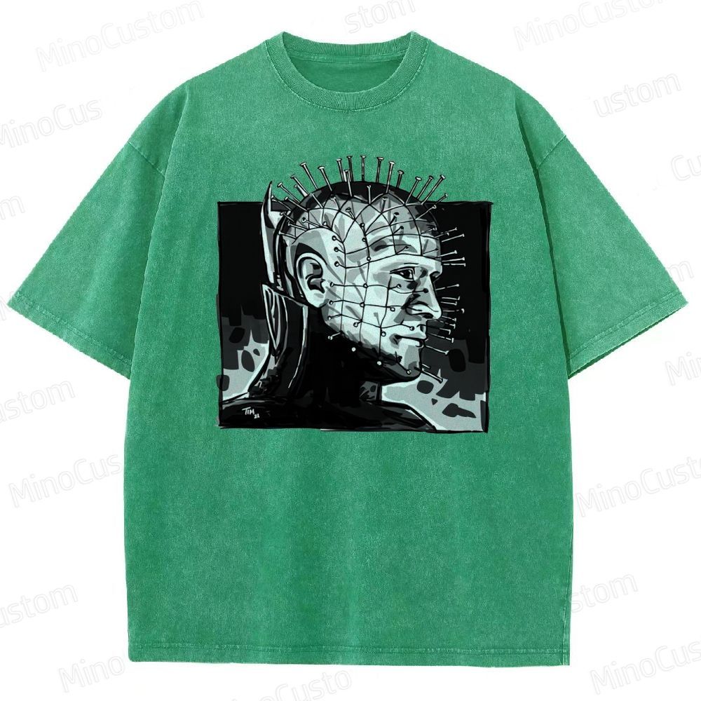 Hellraiser - Inspired Pinhead Vintage Washed Horror T - shirt