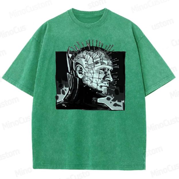 Hellraiser - Inspired Pinhead Vintage Washed Horror T - shirt