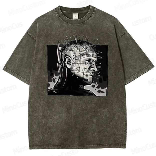 Hellraiser - Inspired Pinhead Vintage Washed Horror T - shirt