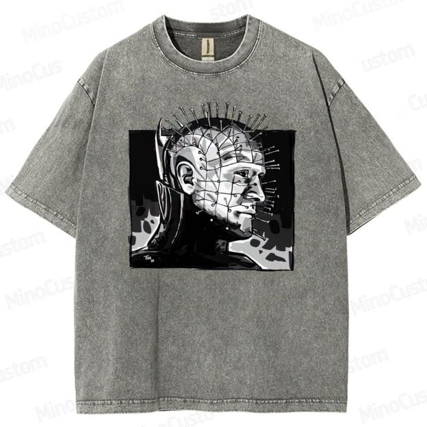 Hellraiser - Inspired Pinhead Vintage Washed Horror T - shirt