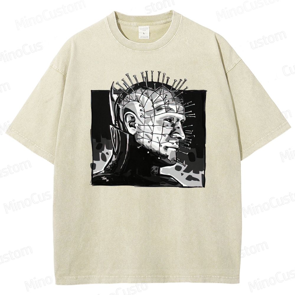 Hellraiser - Inspired Pinhead Vintage Washed Horror T - shirt