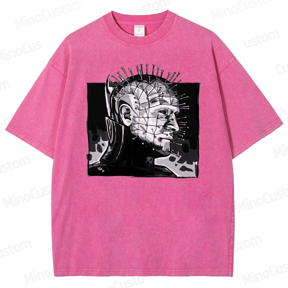 Hellraiser - Inspired Pinhead Vintage Washed Horror T - shirt