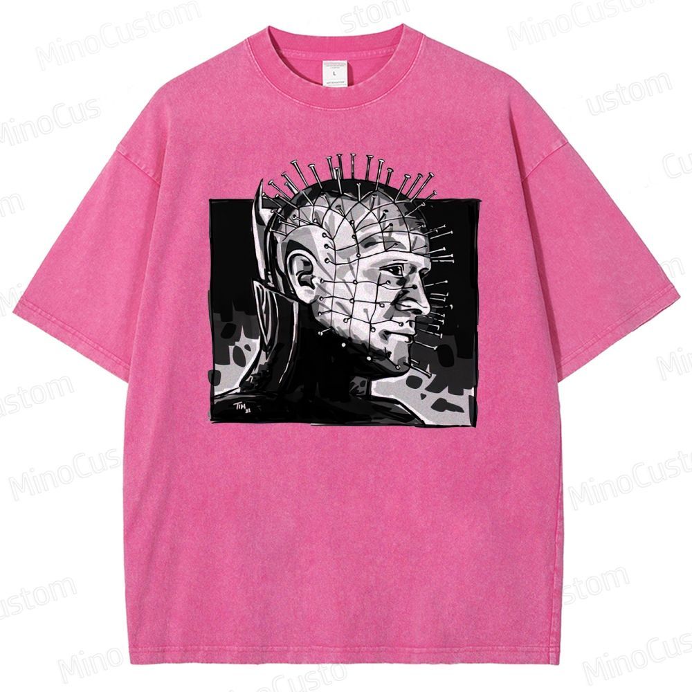 Hellraiser - Inspired Pinhead Vintage Washed Horror T - shirt