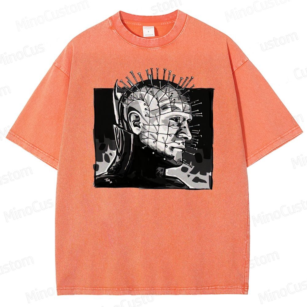 Hellraiser - Inspired Pinhead Vintage Washed Horror T - shirt