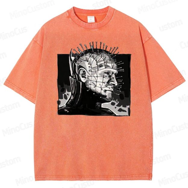 Hellraiser - Inspired Pinhead Vintage Washed Horror T - shirt