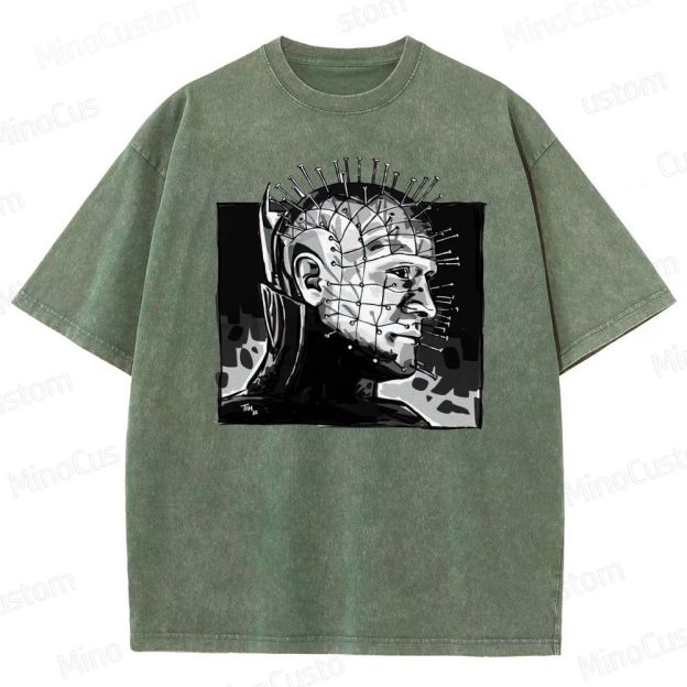 Hellraiser - Inspired Pinhead Vintage Washed Horror T - shirt