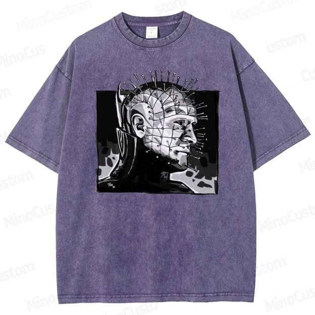 Hellraiser - Inspired Pinhead Vintage Washed Horror T - shirt