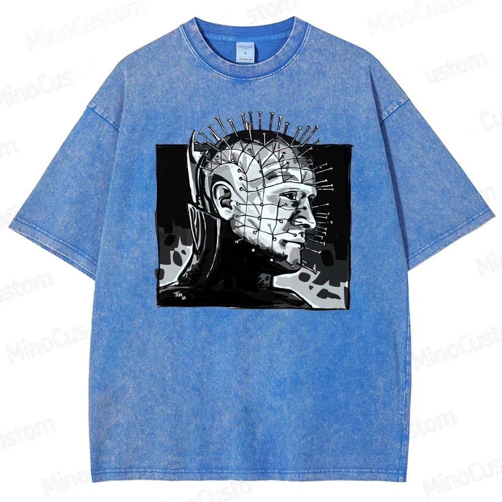 Hellraiser - Inspired Pinhead Vintage Washed Horror T - shirt