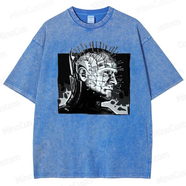 Hellraiser - Inspired Pinhead Vintage Washed Horror T - shirt