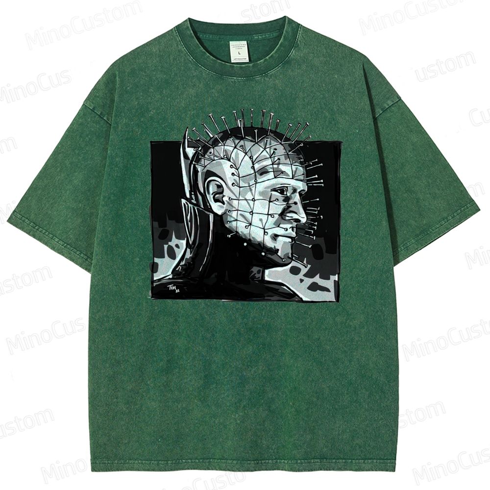 Hellraiser - Inspired Pinhead Vintage Washed Horror T - shirt