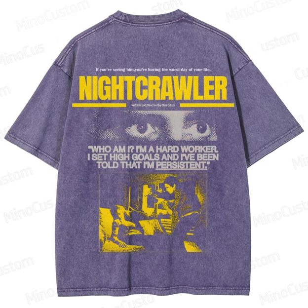 Nightcrawler Vintage Washed Thriller Film T - shirt