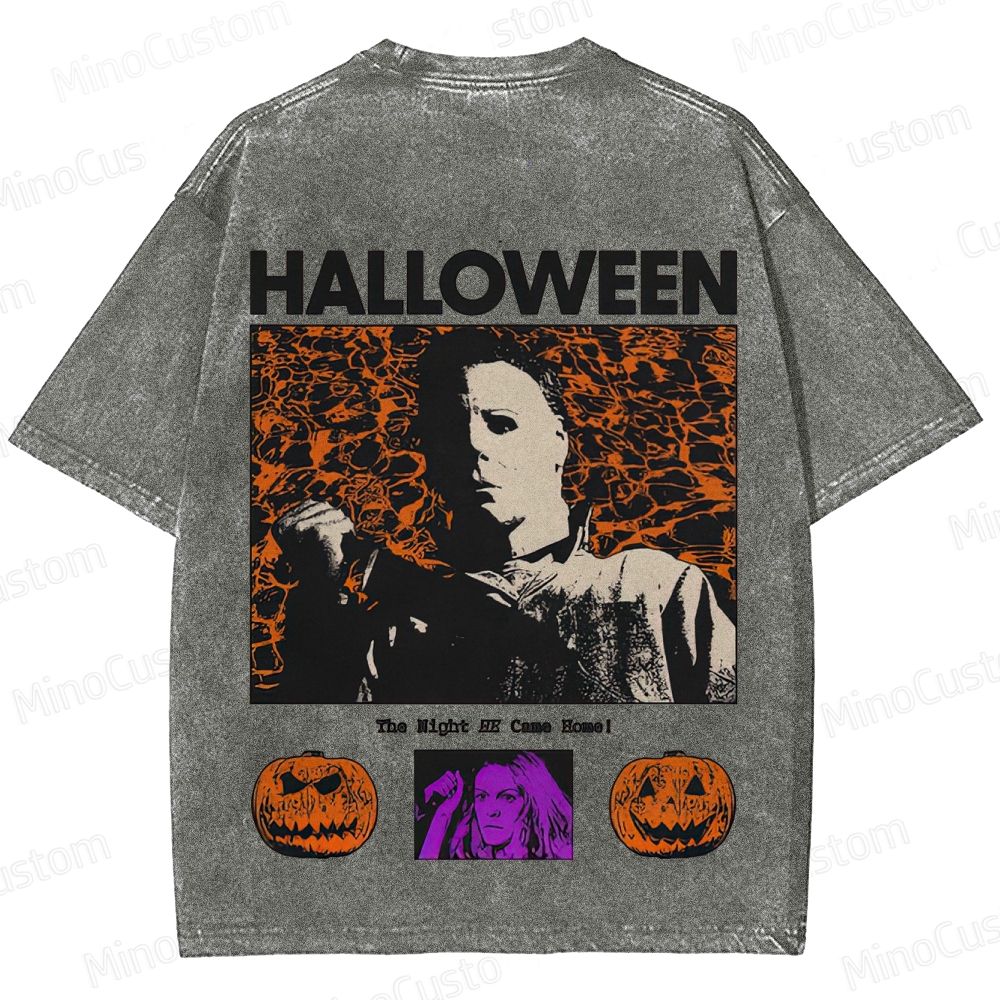 Halloween Vintage Washed Horror T - shirt