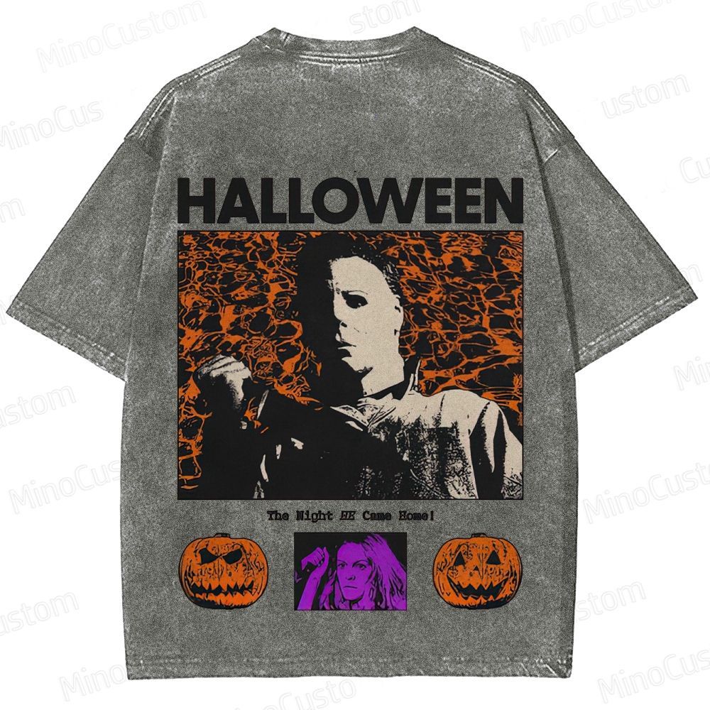 Halloween Vintage Washed Horror T - shirt