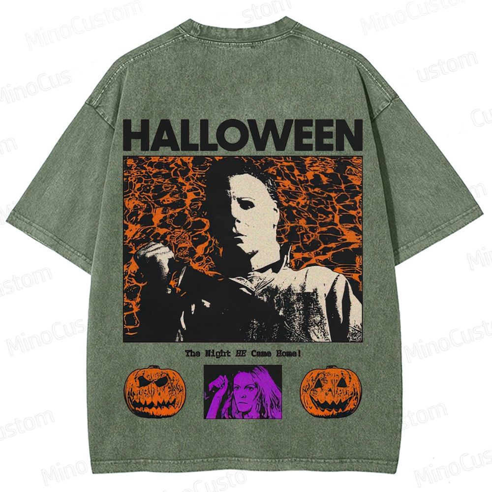 Halloween Vintage Washed Horror T - shirt
