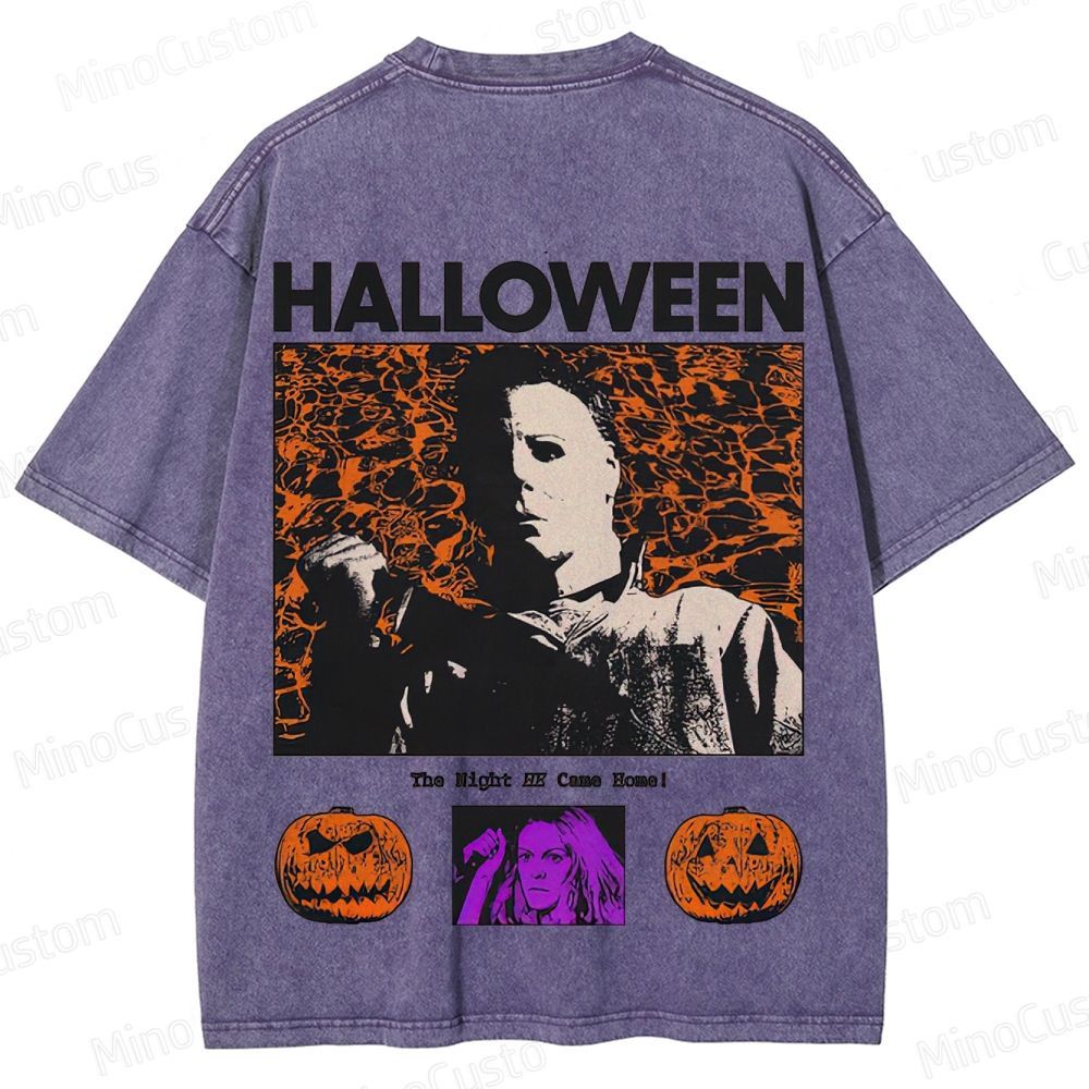 Halloween Vintage Washed Horror T - shirt