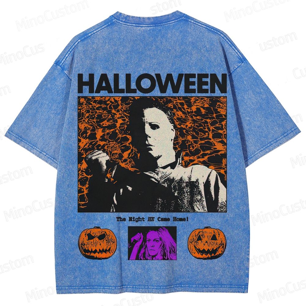 Halloween Vintage Washed Horror T - shirt