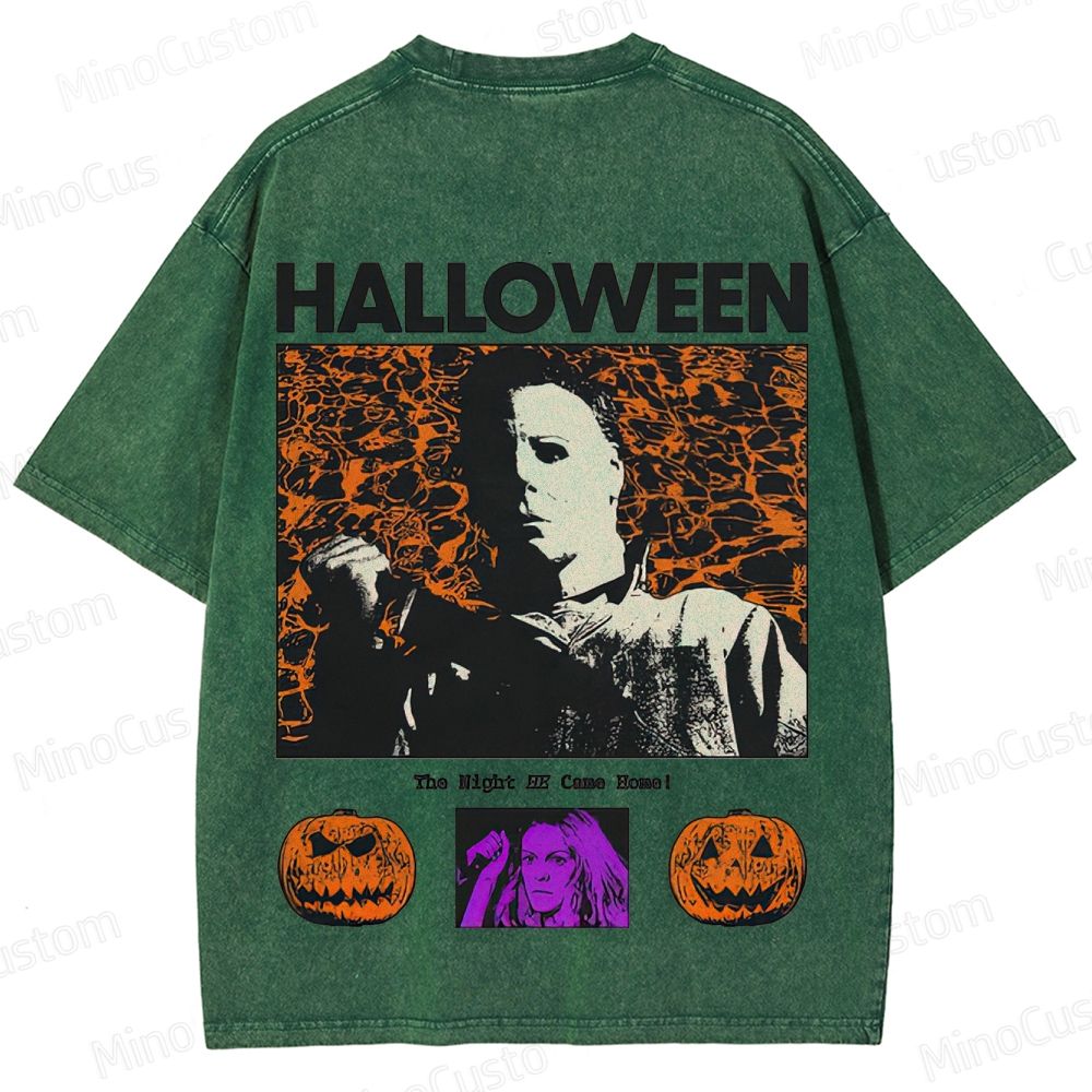 Halloween Vintage Washed Horror T - shirt