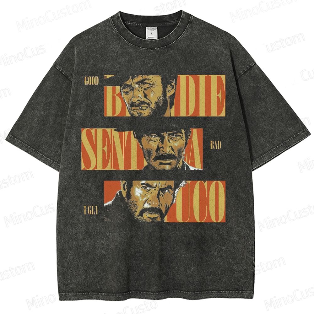 The Good, The Bad and The Ugly Character Panel Washed T-Shirt 