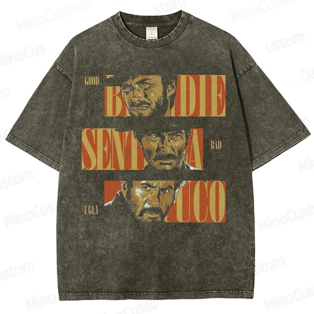 The Good, The Bad and The Ugly Character Panel Washed T-Shirt 