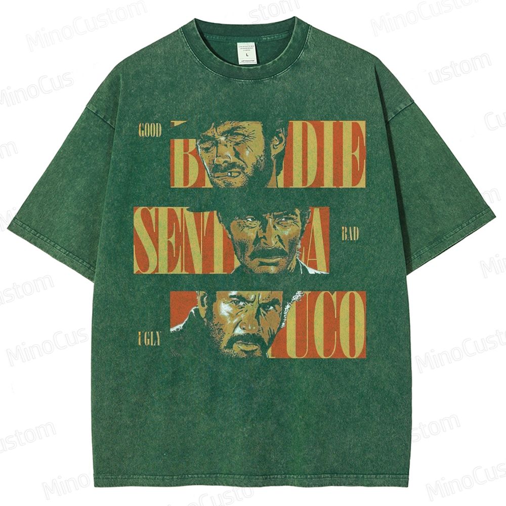 The Good, The Bad and The Ugly Character Panel Washed T-Shirt 