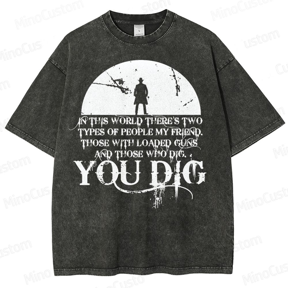 Western Quote Cowboy Silhouette Washed T-Shirt 