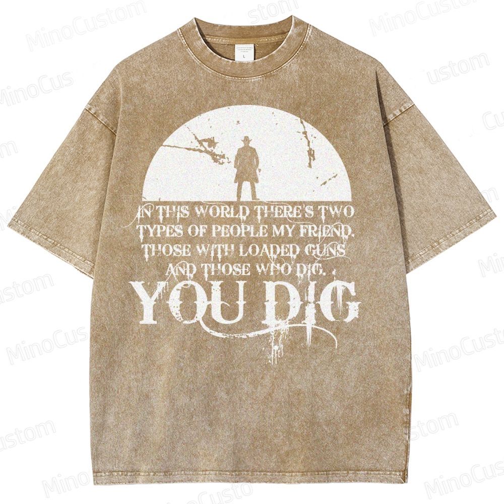 Western Quote Cowboy Silhouette Washed T-Shirt 
