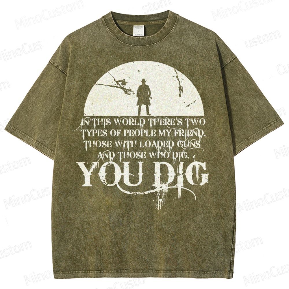 Western Quote Cowboy Silhouette Washed T-Shirt 