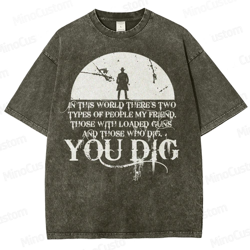 Western Quote Cowboy Silhouette Washed T-Shirt 