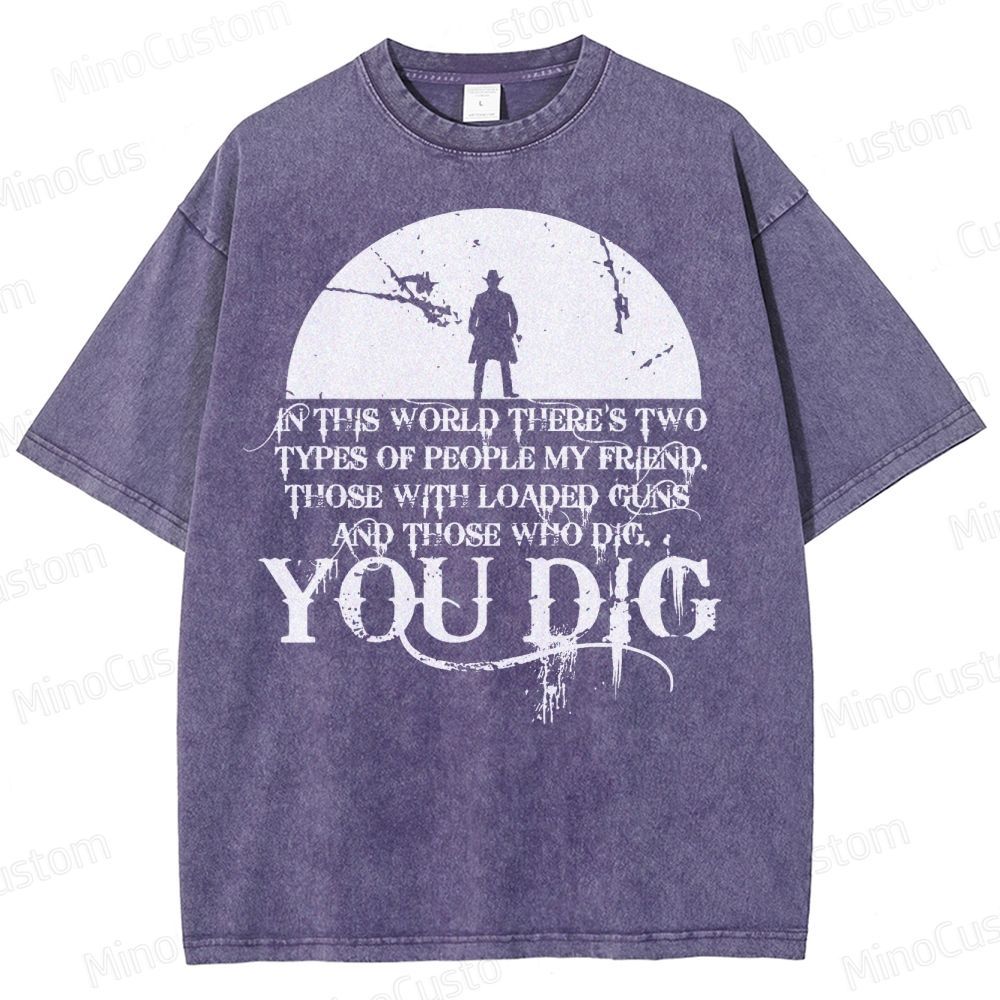 Western Quote Cowboy Silhouette Washed T-Shirt 