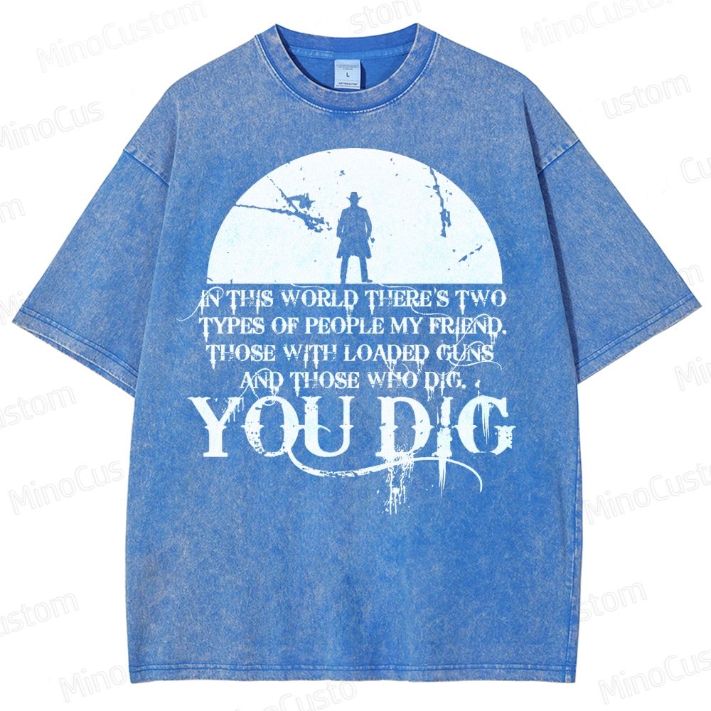 Western Quote Cowboy Silhouette Washed T-Shirt 