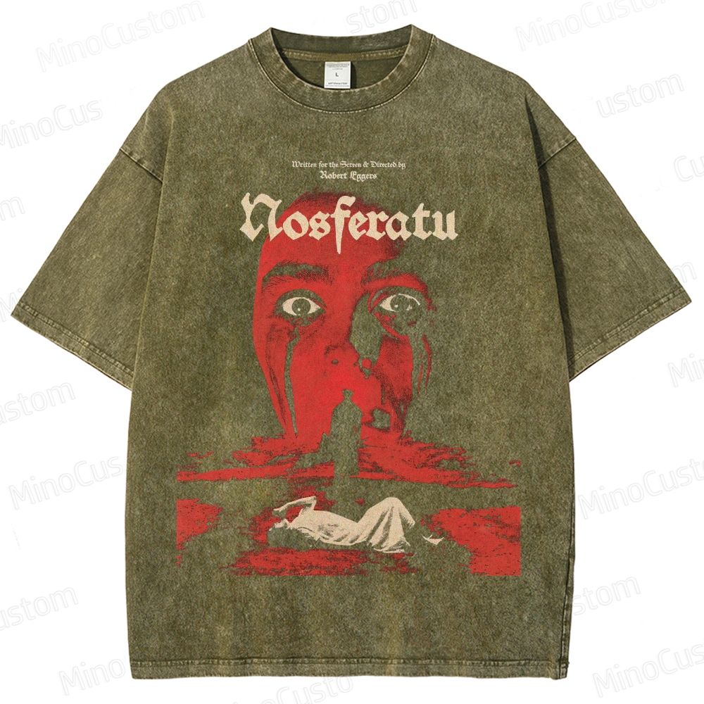 Nosferatu Horror Movie Graphic Washed T-Shirt 