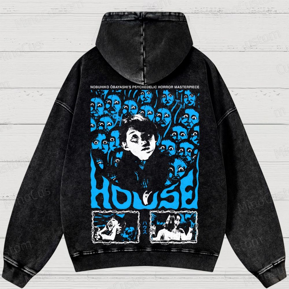 House (Hausu) Vintage Washed Psychedelic Horror Hoodie