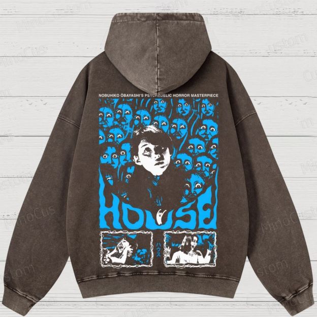 House (Hausu) Vintage Washed Psychedelic Horror Hoodie
