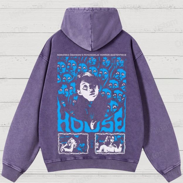 House (Hausu) Vintage Washed Psychedelic Horror Hoodie