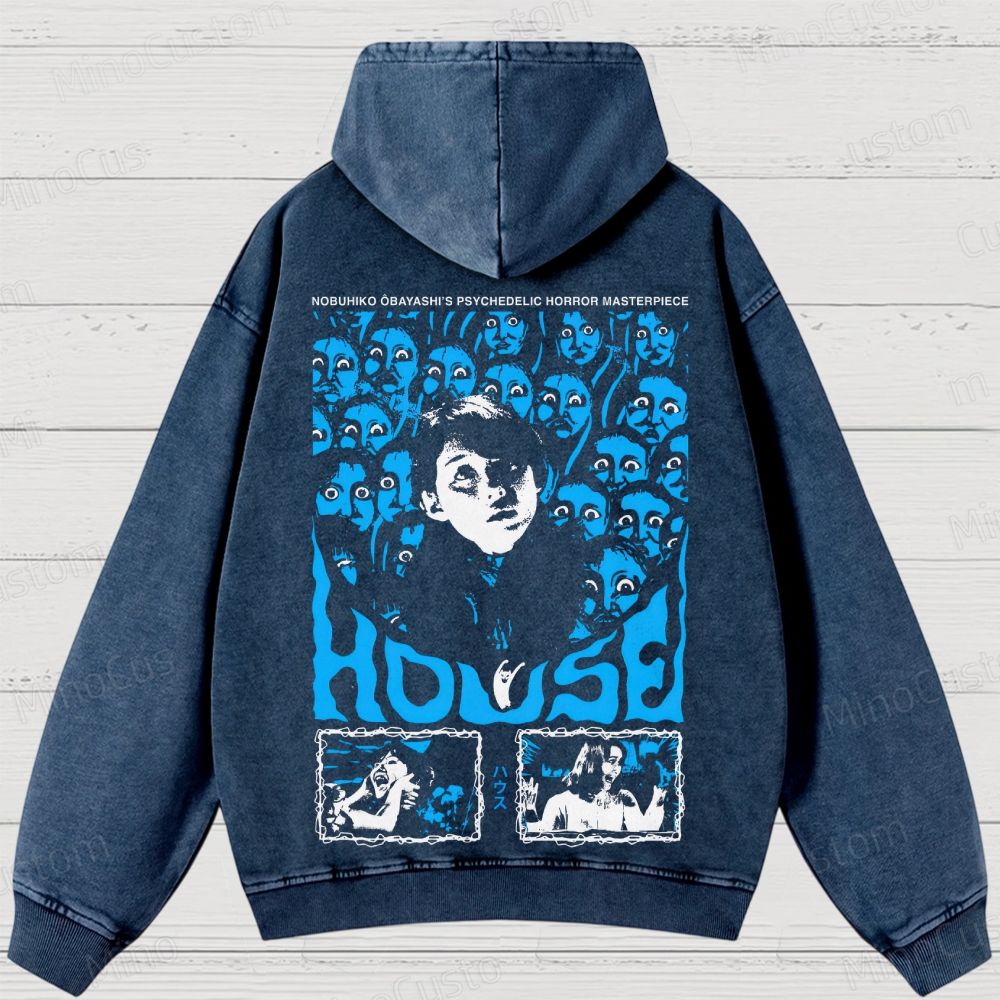 House (Hausu) Vintage Washed Psychedelic Horror Hoodie