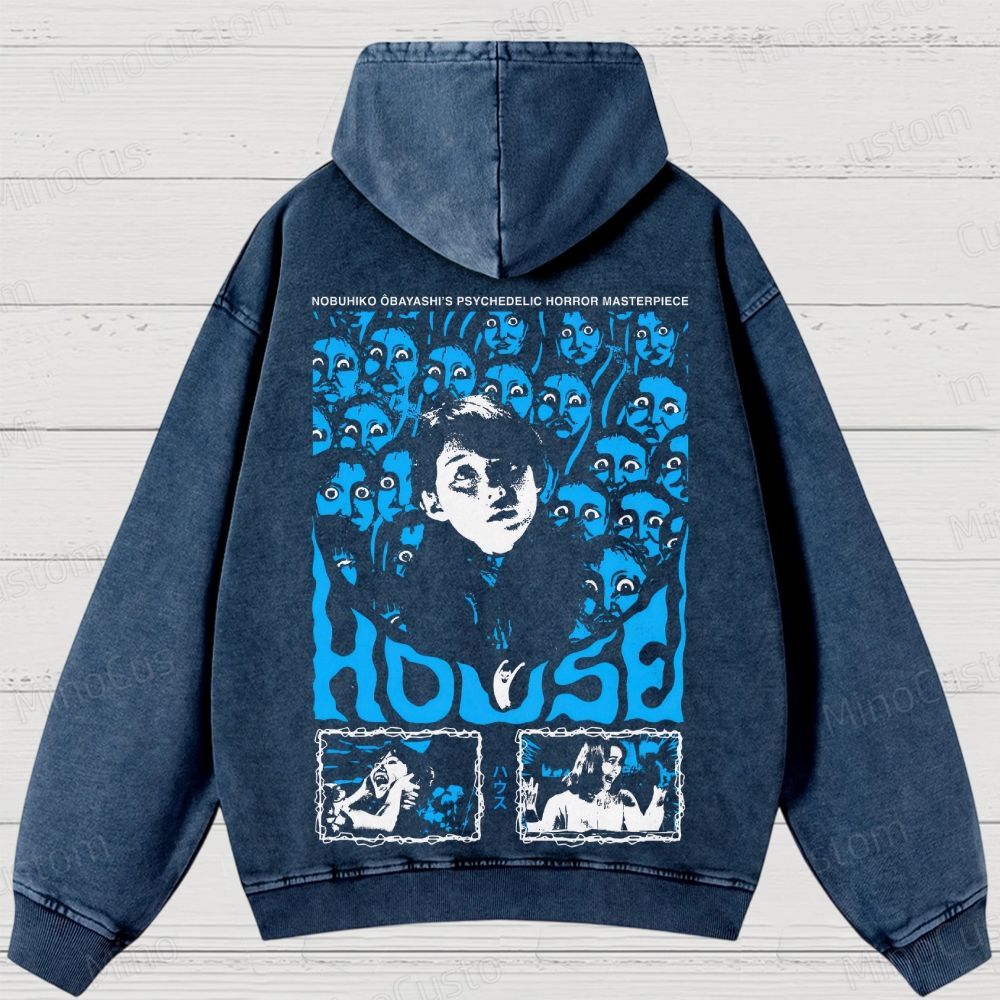 House (Hausu) Vintage Washed Psychedelic Horror Hoodie