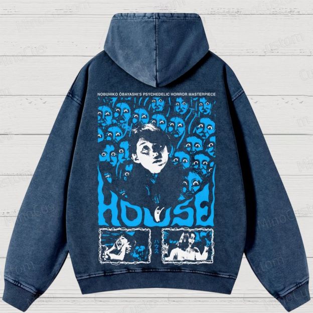 House (Hausu) Vintage Washed Psychedelic Horror Hoodie