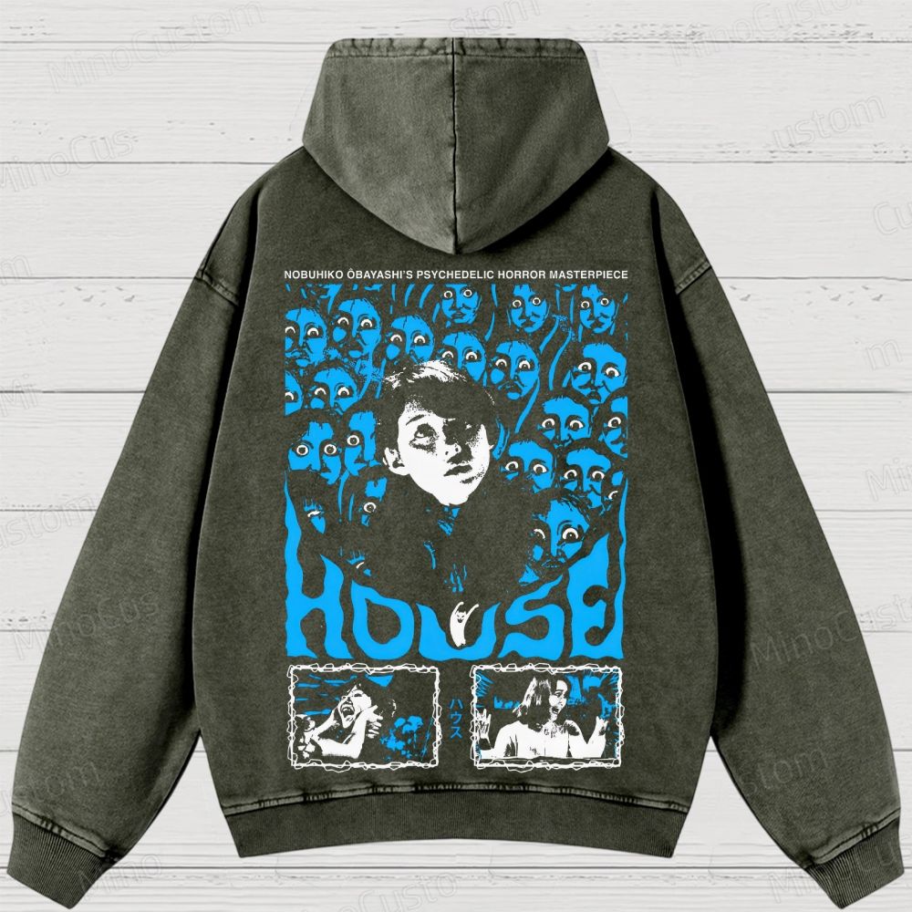 House (Hausu) Vintage Washed Psychedelic Horror Hoodie