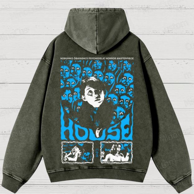 House (Hausu) Vintage Washed Psychedelic Horror Hoodie