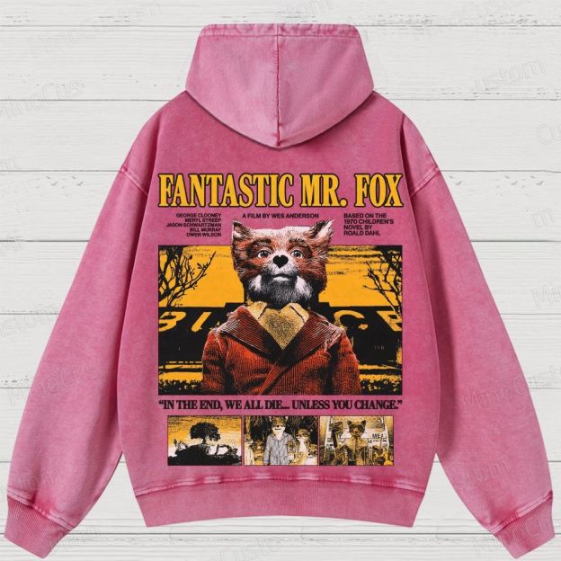 Fantastic Mr. Fox Vintage Washed Animated Comedy Hoodie