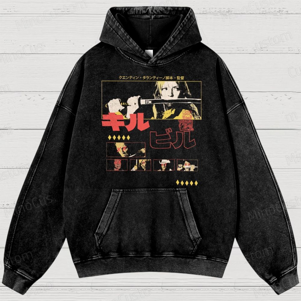 Kill Bill Vintage Washed Action Thriller Hoodie