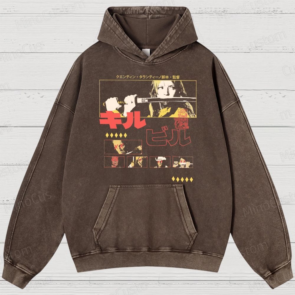 Kill Bill Vintage Washed Action Thriller Hoodie