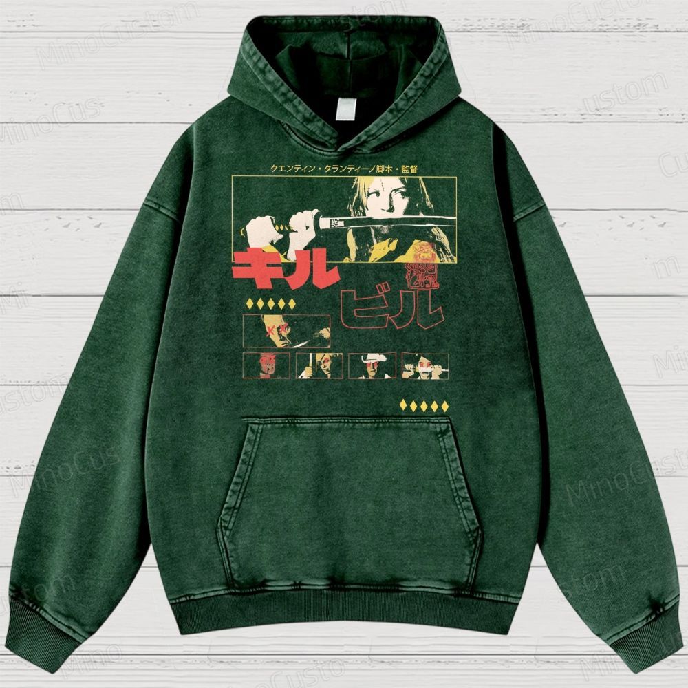 Kill Bill Vintage Washed Action Thriller Hoodie