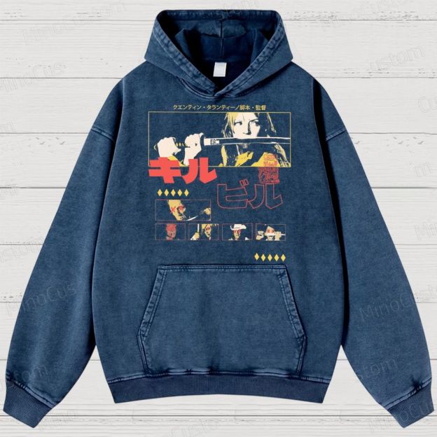 Kill Bill Vintage Washed Action Thriller Hoodie