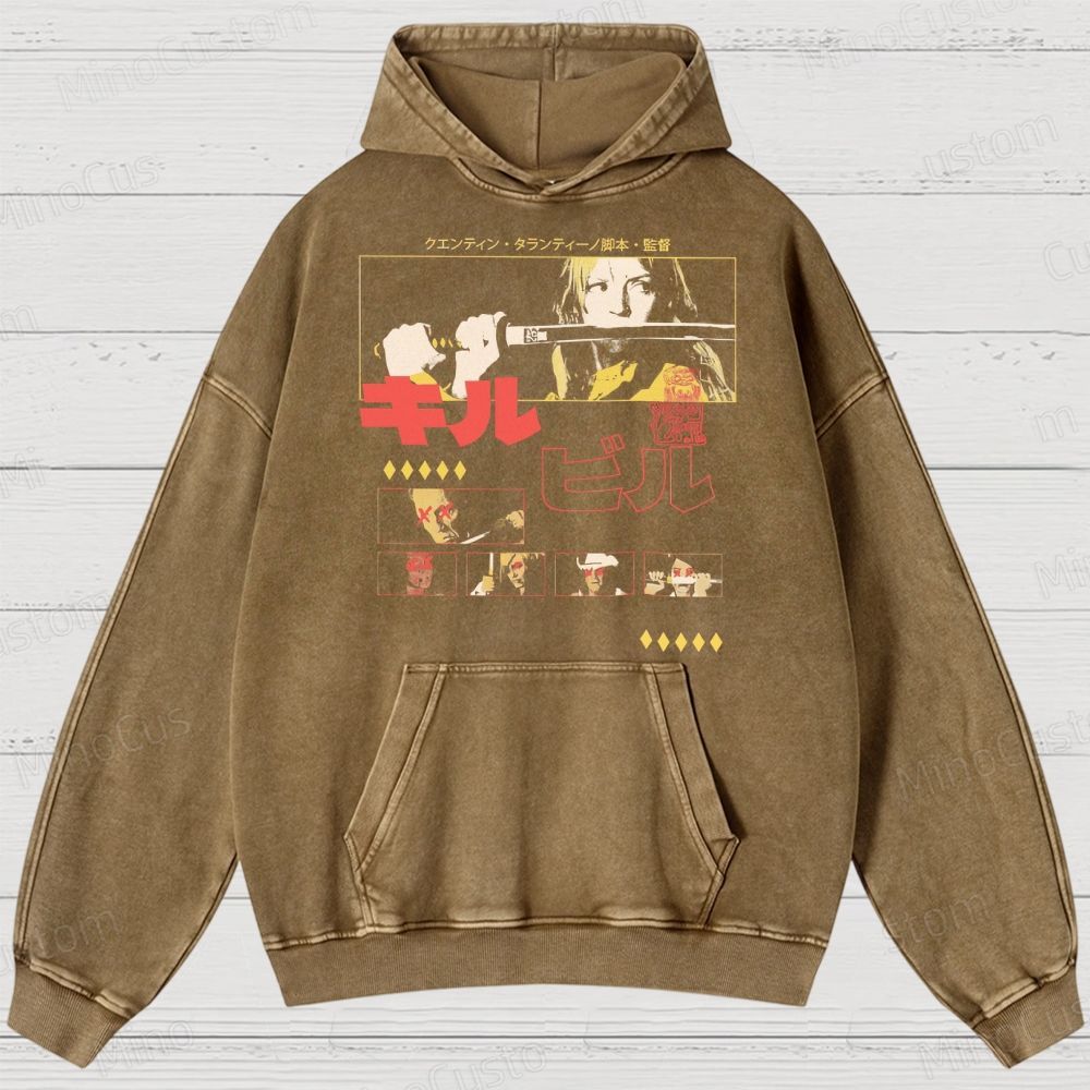 Kill Bill Vintage Washed Action Thriller Hoodie